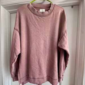 American Eagle Oversized Crewneck Sweatshirt | Mauve | XS